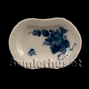 Blå Blomst Svejfet Askebæger Ovalt