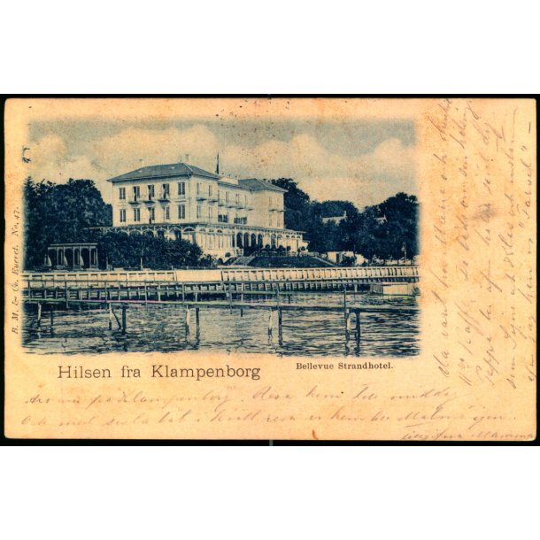 Hilsen fra Klampenborg - Bellevue Strandhotel - R.M. & Co 47 - Sendt 1900 !!