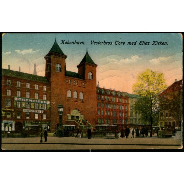 Kbenhavn - Vesterbros Torv med Elias Kirken - 626