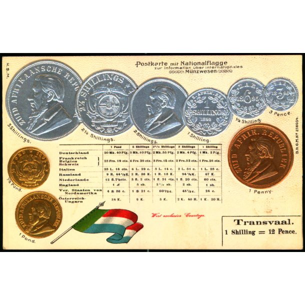 M&oslash;ntpostkort - Transvaal - D.R.G.M. 218054