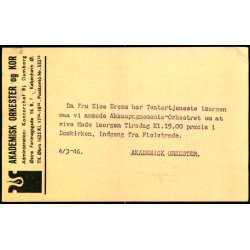 Akademisk Orkester og Kor - Helsagskort u/n