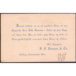 I.P. Jensen & Co - 1901 - Helsagskort u/n