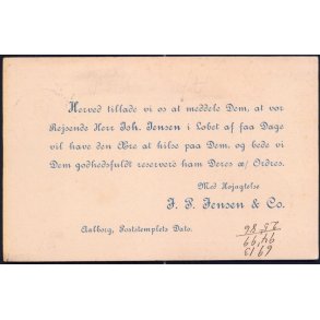 I.P. Jensen & Co - 1901 - Helsagskort u/n