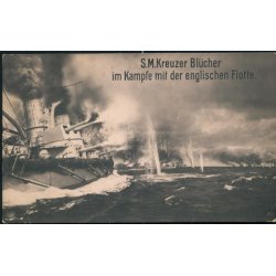 S.M. Kreuzer Bl&uuml;cher im Kampfe mit der englischen Flotte - Fotokort u/n