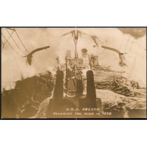 U.S.S. Oregon Rounding teh Horn 1898 - Fotokort u/n