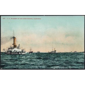 U.S. Warships in San Diego Harbor - Calefornia - Mitchell 424