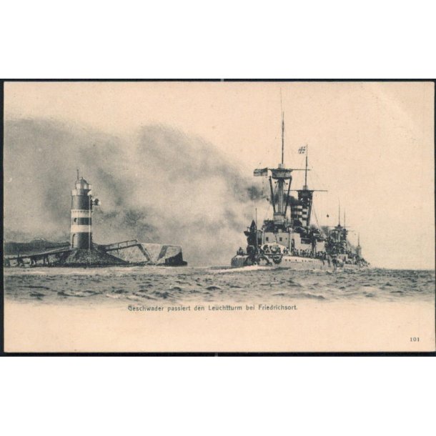 Geschwader passiert den Leuchtturm bei Friedrichsoet - C. Speek 1905