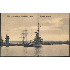 Kiel - Signalturm - Schulshiff Niobe - Kreuzer Numphe - Crull U 49