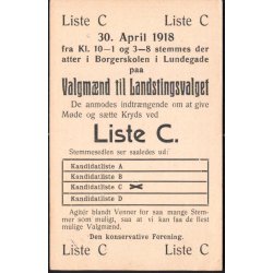 Valgmnd til Landstingsvalget - Liste C - u/n