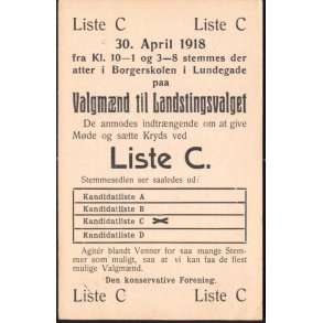 Valgmnd til Landstingsvalget - Liste C - u/n