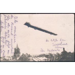 Zeppeliner über Karlsruhe - Fotokort u/n