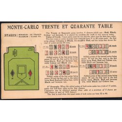 Monte- Carlo Trente et Quarante Table - M. Le Deley u/n