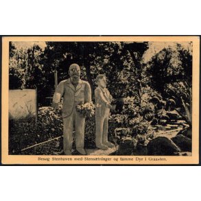 Besg Stenhaven med Stenstninger og Tamme Dyr i Grsten - u/n