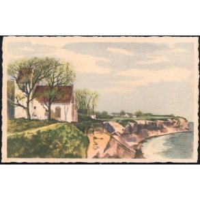 Stevns Klint med Højerup Kirke - Rudolf Olsen u/n