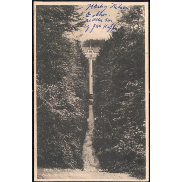Vejle - Midtvejen med Bjergtrappen til Munkebjerg Badehotel - H.B. 74866