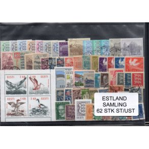 Estland Samling - 62 Stk. Stemplet / Ustemplet