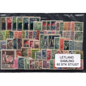 Letland Samling - 80 Stk. Stemplet / Ustemplet