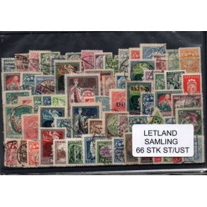 Letland Samling - 66 Stk. Stemplet / Ustemplet