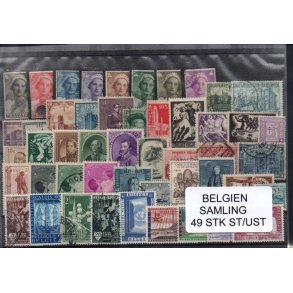 Belgien - Samling - 49 stk. Stemplet/Utemplet