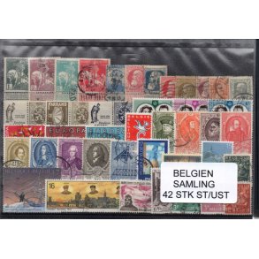 Belgien - Samling - 42 stk. Stemplet/Utemplet