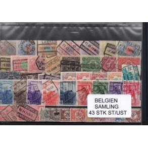 Belgien - Samling Jernbanem&aelig;rker - 43 stk. Stemplet/Utemplet