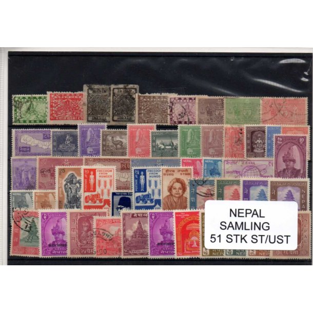 Nepal Samling - 51 Stk. Stemplet / Ustemplet