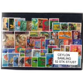 Ceylon/sri Lanka Samling - 52 Stk. Stempler/Ustemplet