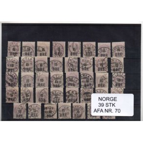 Norge - 39 StK. AFA nr 70//0a Stemplet