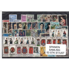 Spanien Samling - 53 Stk. Stemplet/Ustemplet