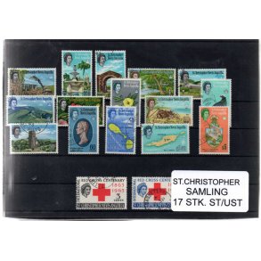 St. Christopher N.A. Samling - 17 Stk. Stemplet/Ustemplet