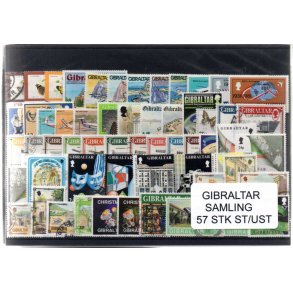 Gibraltar Samling - 57 Stk. Stemplet/Ustemplet