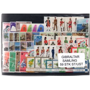 Gibraltar Samling - 59 Stk. Stemplet/Ustemplet