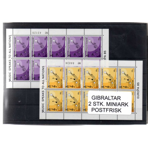 Gibraltar - Europa 83 - 2 Miniark - Postfrisk