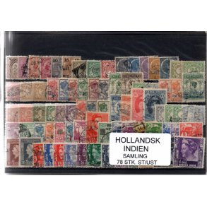 Hollands Indien Samling - 78 Stk. Stemplet/Ustemplet