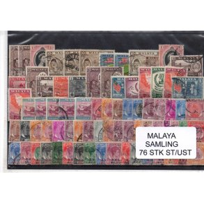 Malaya Samling - 76 Stk. Stemplet/Ustemplet