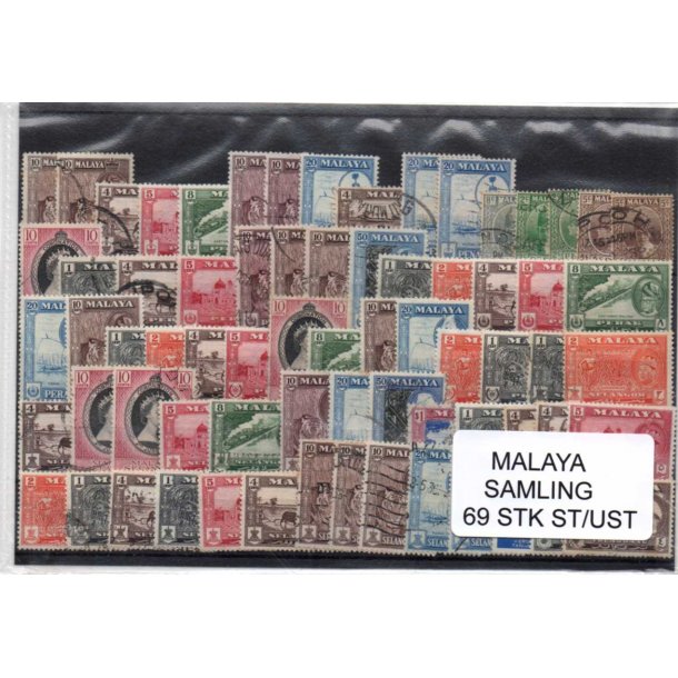 Malaya Samling - 69 Stk. Stemplet/Ustemplet