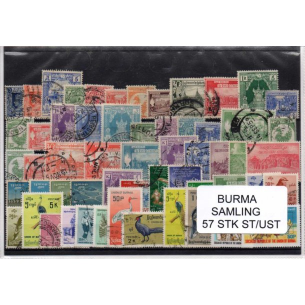 Burma Samling 57 Stk. Stemplet/Ustemplet