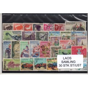 Laos Samling - 30 Stk. Stemplet / Ustemplet