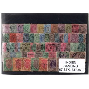 Indien Samling - 67 Stk. Stemplet/Ustemplet