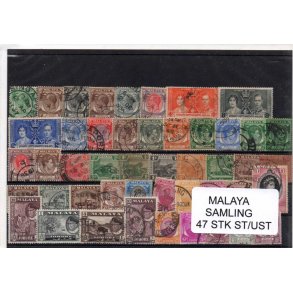 Malaya Samling - 47 Stk. Stemplet/Ustemplet