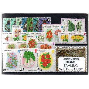 Ascension Island Samling - 32 Stk. Stemplet/Ustemplet