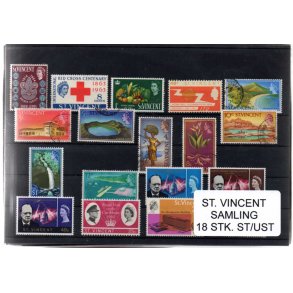 St. Vincent Samling - 18 Stk. Stemplet/Ustemplet