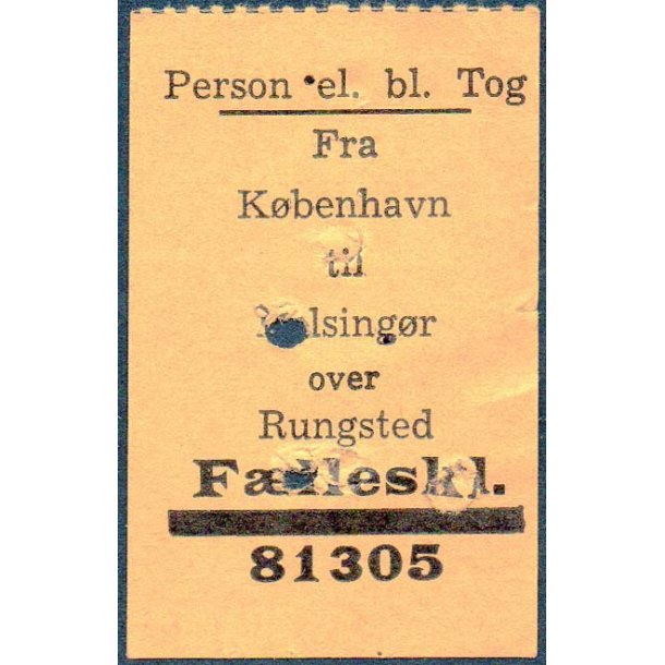 Person el. bl. Tog - K&oslash;benhavn - Helsing&oslash;r - F&aelig;lleskl.
