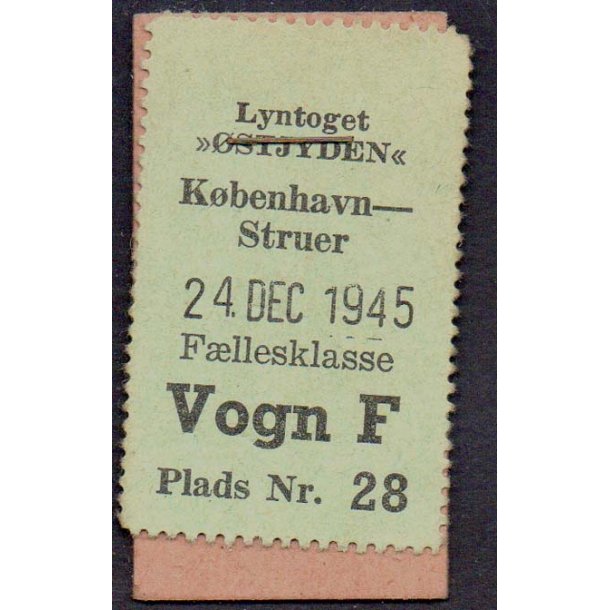 Lyntoget "&Oslash;stjyden" K&oslash;benhavn - Struer - 24 Dec 1945
