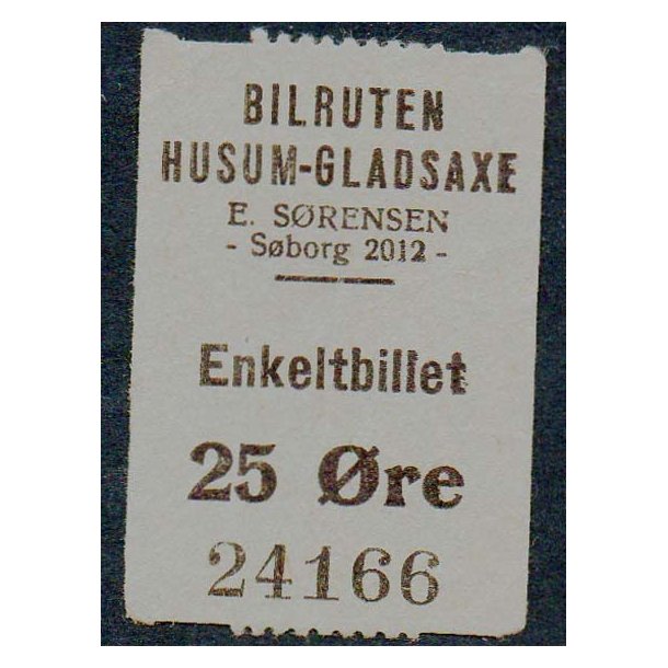 Bilruten - Husum - Gladsaxe - 25 &Oslash;re