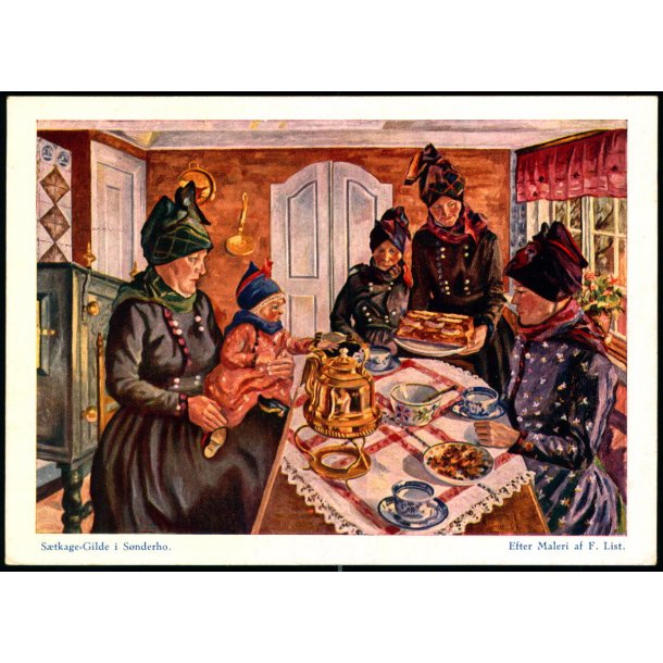 S&aelig;tkagegilde i S&oslash;nderho - Efter maleri af F. List - u/n