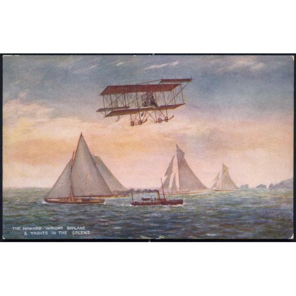The Howard Wright Biplane & Yacht in The Solent - Ollette 9857
