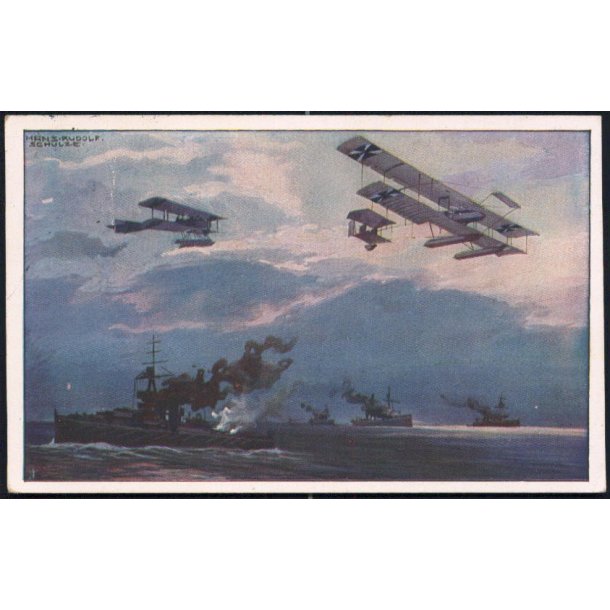 Waffefflugzeuge uber der englische Flotte - u/n