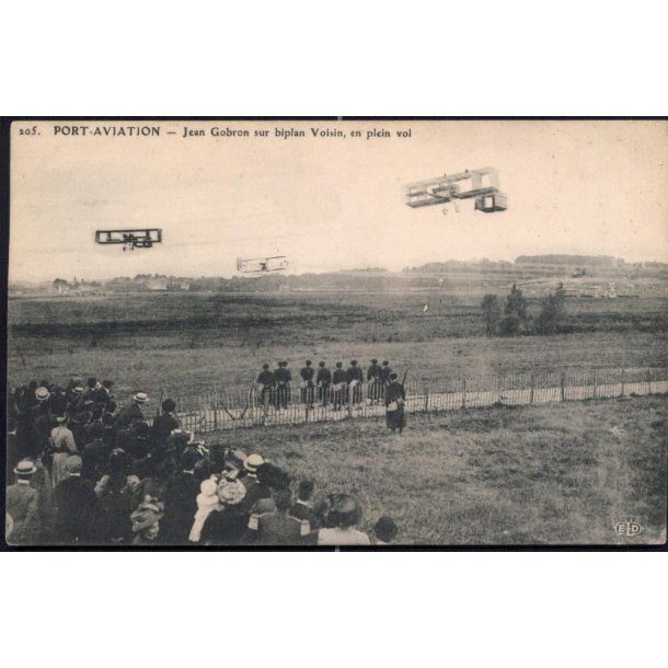 Port - Aviation - Jean Gobron sur biplan Voisin, en Plein vol - 205