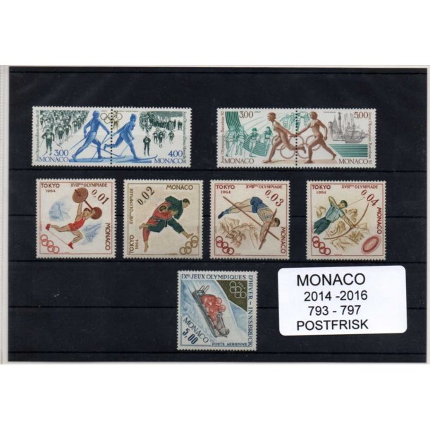 Monaco - Afa 2014-16 - 793-97 - Postfrisk